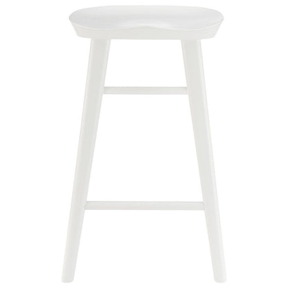 26" White Solid Wood Backless Counter Height Bar Chair HomeRoots