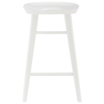 26" White Solid Wood Backless Counter Height Bar Chair HomeRoots