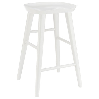 26" White Solid Wood Backless Counter Height Bar Chair HomeRoots