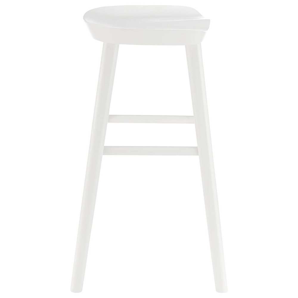 26" White Solid Wood Backless Counter Height Bar Chair HomeRoots
