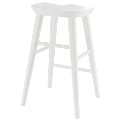 26" White Solid Wood Backless Counter Height Bar Chair HomeRoots