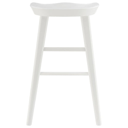 26" White Solid Wood Backless Counter Height Bar Chair HomeRoots