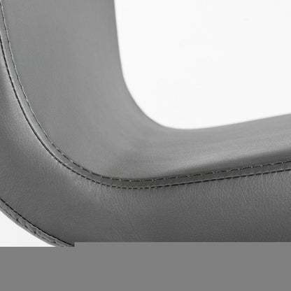 Set of Two 26" Gray And Silver Faux Leather And Steel Low Back Counter Height Bar Chairs HomeRoots