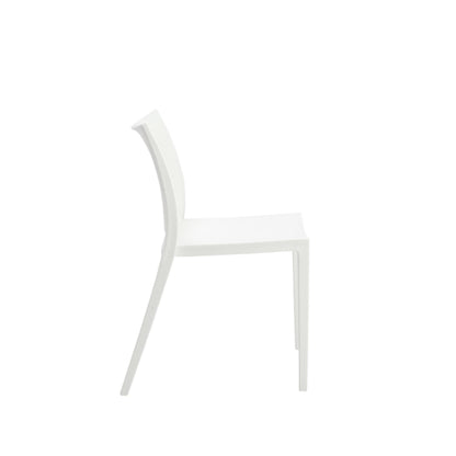 Set of Two White Heavy Duty Plastic Dining Side Chairs