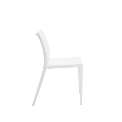 Set of Two White Heavy Duty Plastic Outdoor Stacking Dining Chairs HomeRoots