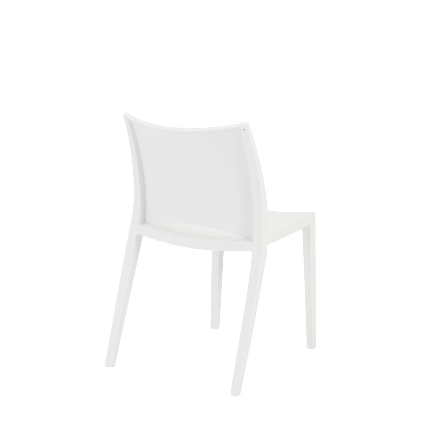 Set of Two White Heavy Duty Plastic Dining Side Chairs