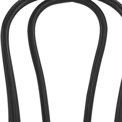 Set of Two Black and Natural Solid Wood And Rattan Curved Back Dining Side Chairs HomeRoots