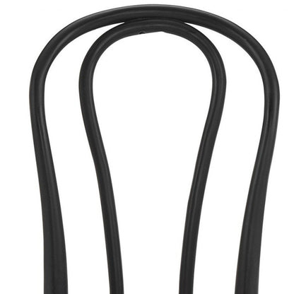Set of Two Black and Natural Solid Wood And Rattan Curved Back Dining Side Chairs HomeRoots