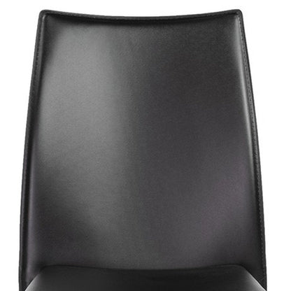 Set of Two Black Upholstered Faux Leather Dining Side Chairs HomeRoots