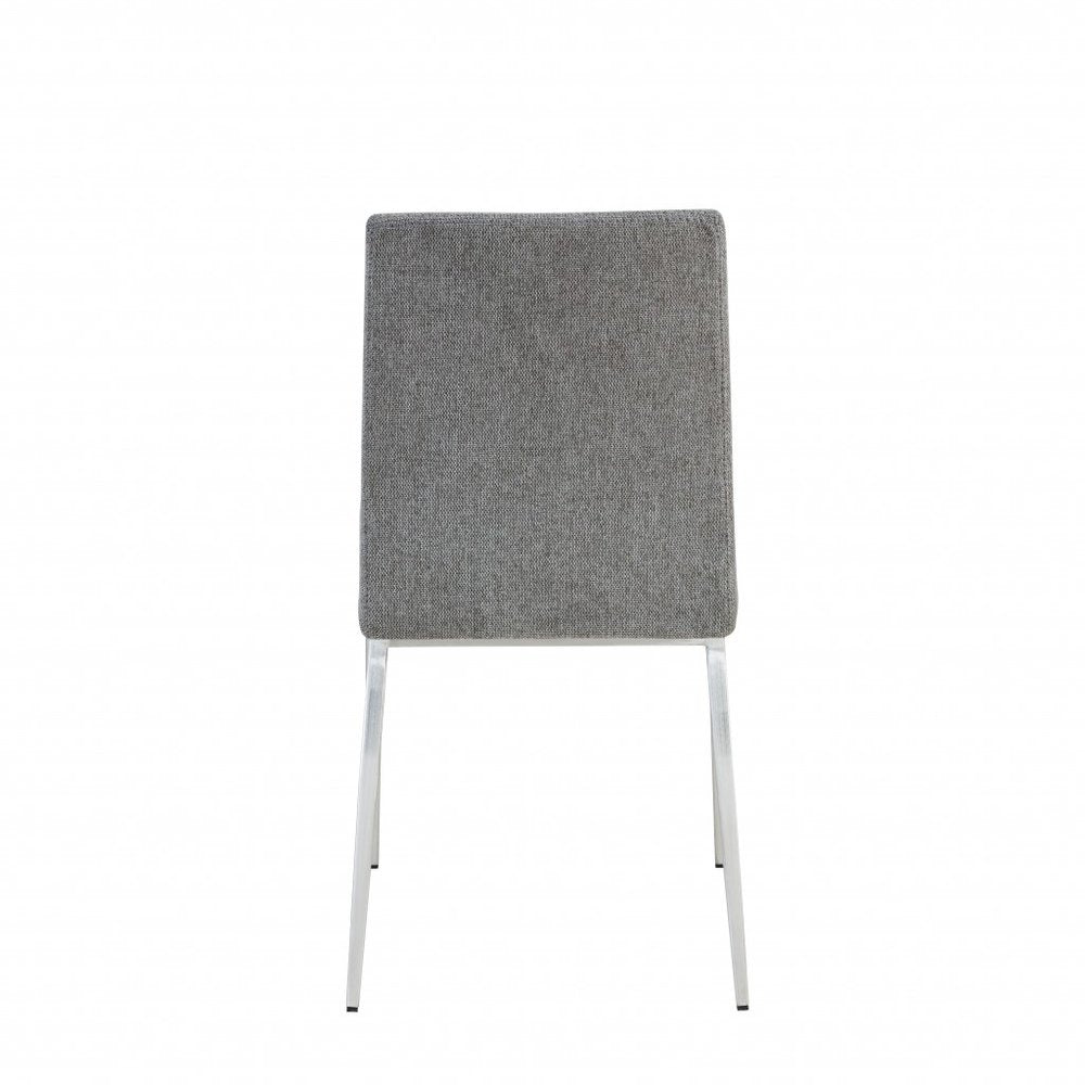 Set of Two Light Brown and Gray Stainless Steel Chairs HomeRoots