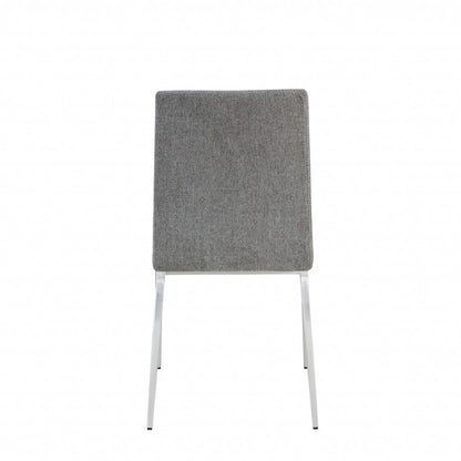 Set of Two Light Brown and Gray Stainless Steel Chairs HomeRoots