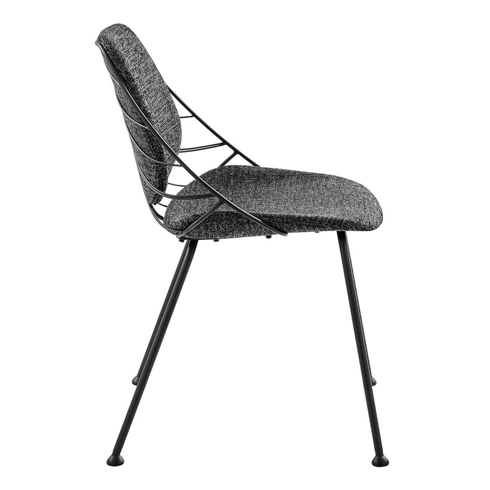 Set of Two Black Upholstered Fabric Dining Side Chairs HomeRoots