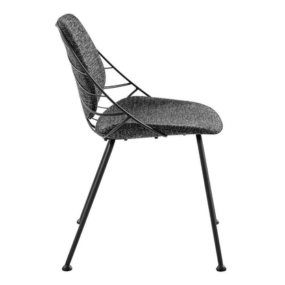Set of Two Black Upholstered Fabric Dining Side Chairs HomeRoots