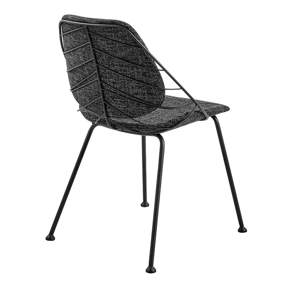 Set of Two Black Upholstered Fabric Dining Side Chairs HomeRoots