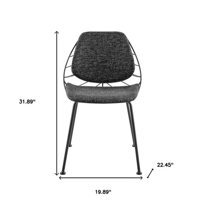 Set of Two Black Upholstered Fabric Dining Side Chairs HomeRoots