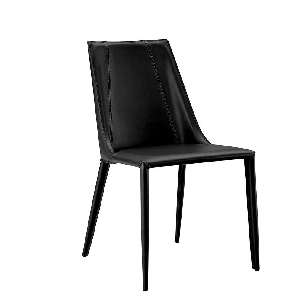 Black Upholstered Leather Dining Side Chair HomeRoots