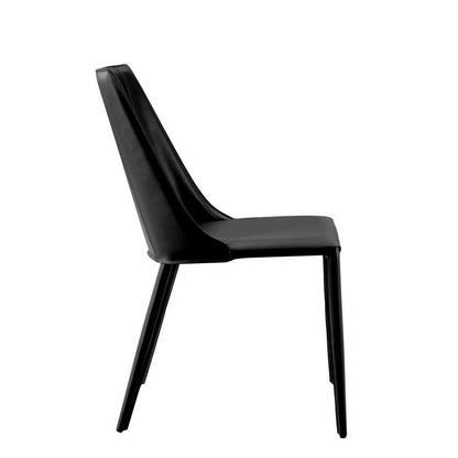 Black Upholstered Leather Dining Side Chair HomeRoots
