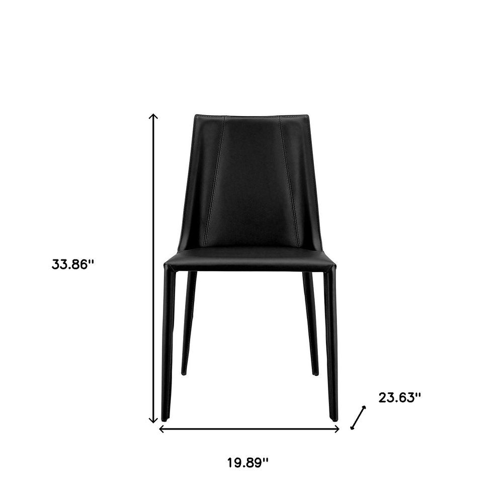 Black Upholstered Leather Dining Side Chair HomeRoots