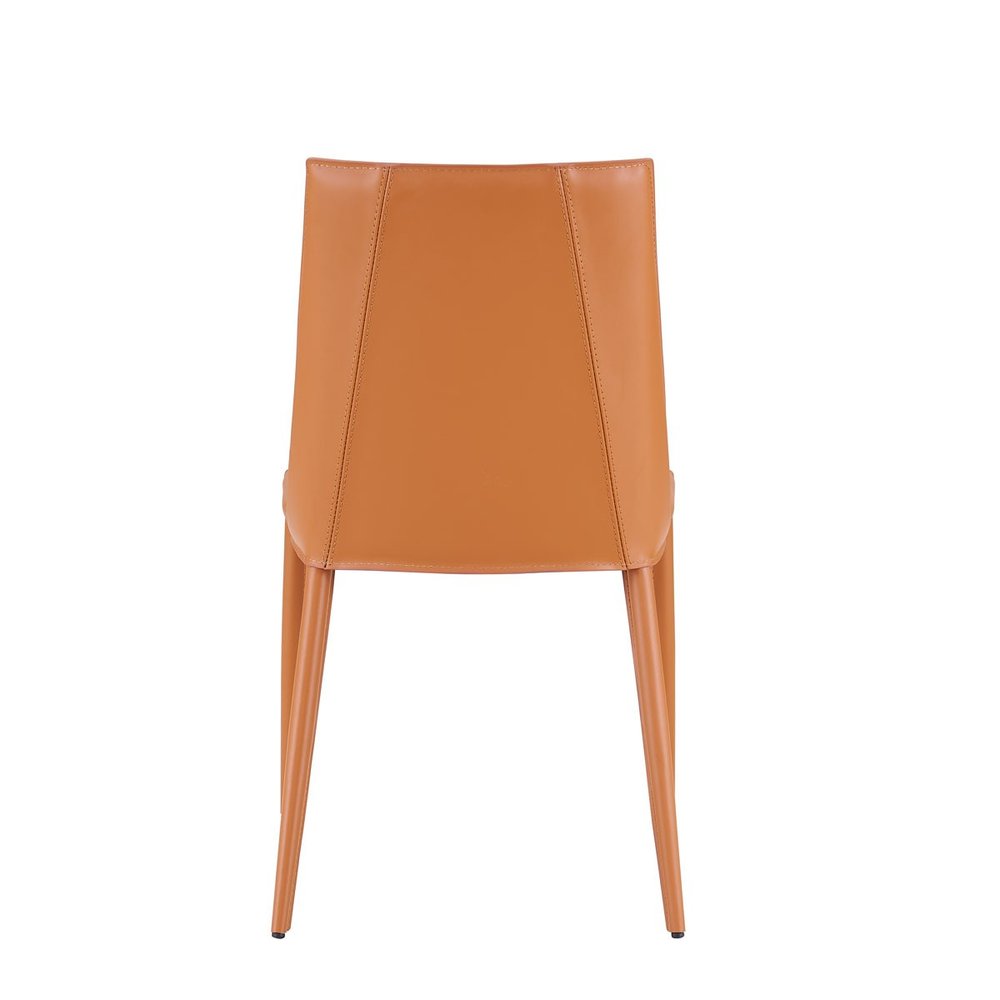 Terra Cotta Upholstered Leather Dining Side Chair HomeRoots