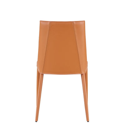 Terra Cotta Upholstered Leather Dining Side Chair HomeRoots