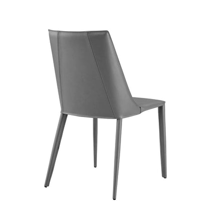 Gray Upholstered Leather Dining Side Chair HomeRoots