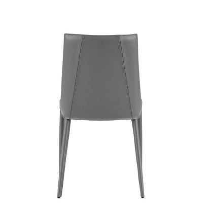 Gray Upholstered Leather Dining Side Chair HomeRoots