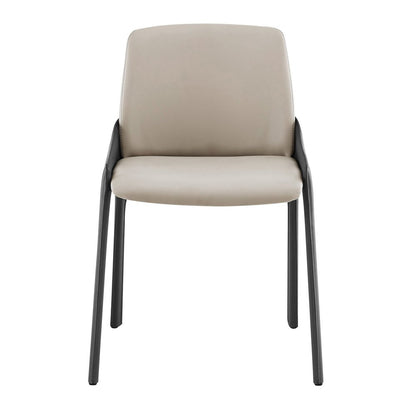 Set of Two Gray and Black Upholstered Leather Dining Side Chairs HomeRoots