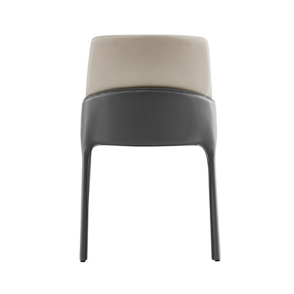 Set of Two Gray and Black Upholstered Leather Dining Side Chairs HomeRoots