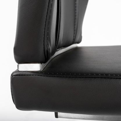 Set of Two Black and Silver Upholstered Leather Dining Side Chairs HomeRoots