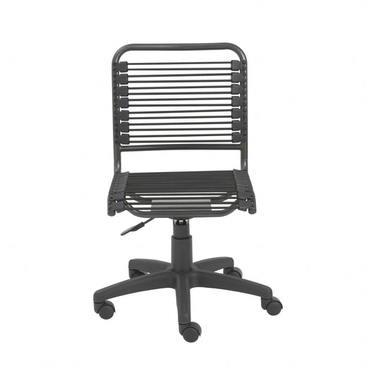 Black Adjustable Height Swivel Bungee Rolling Office Chair