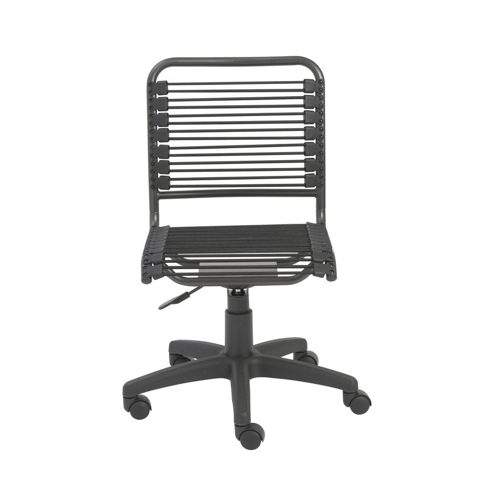 Black Adjustable Swivel Bungee Rolling Office Chair HomeRoots