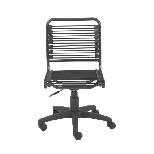 Black Adjustable Swivel Bungee Rolling Office Chair HomeRoots