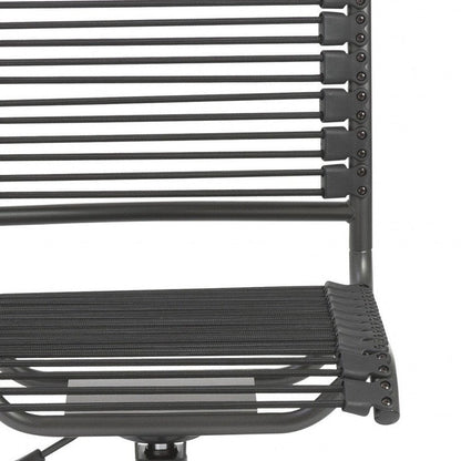 Black Adjustable Swivel Bungee Rolling Office Chair HomeRoots