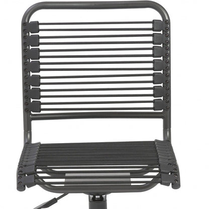 Black Adjustable Swivel Bungee Rolling Office Chair HomeRoots