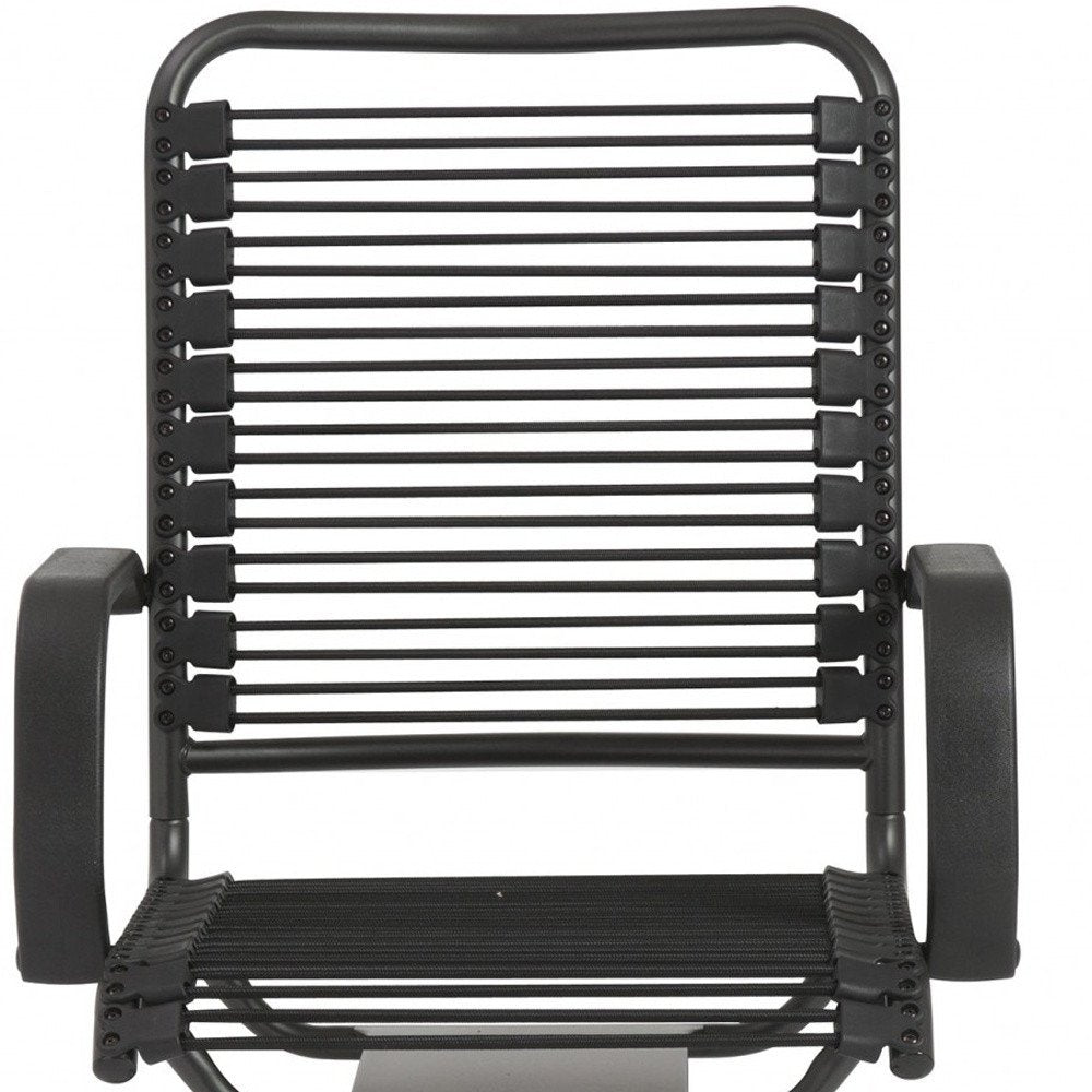 Black Swivel Adjustable Task Chair Bungee Back Steel Frame HomeRoots