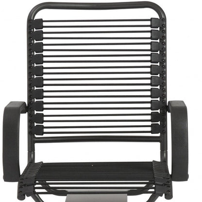 Black Swivel Adjustable Task Chair Bungee Back Steel Frame HomeRoots