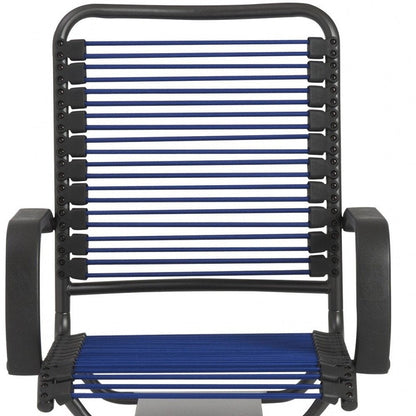 Blue and Black Adjustable Swivel Bungee Rolling Office Chair HomeRoots