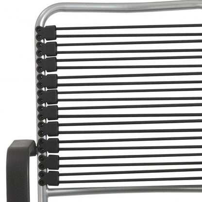 Black and Silver Adjustable Swivel Bungee Rolling Office Chair HomeRoots