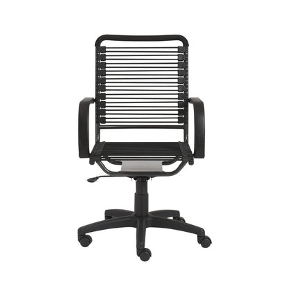Black Adjustable Swivel Bungee Rolling Office Chair HomeRoots
