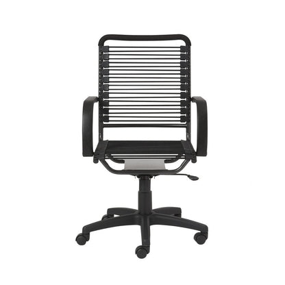Black Adjustable Swivel Bungee Rolling Office Chair HomeRoots