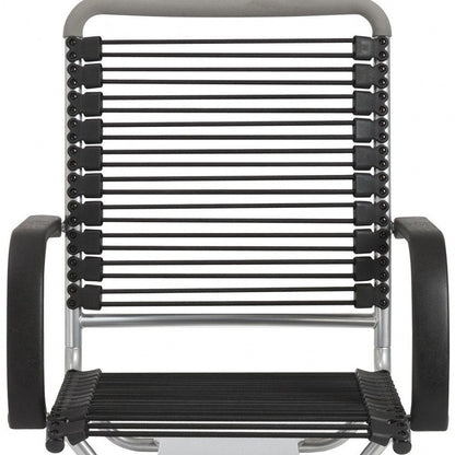 Black and Silver Adjustable Swivel Bungee Rolling Office Chair HomeRoots