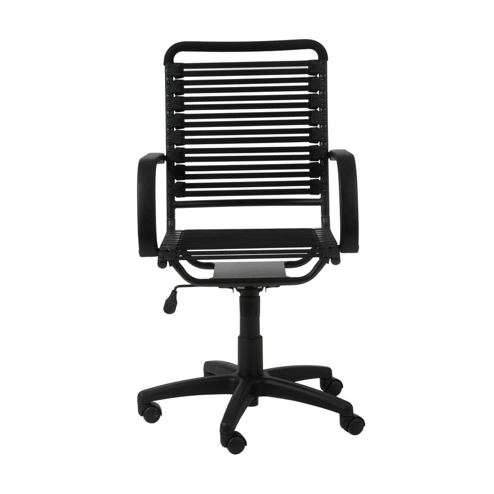 Black Adjustable Swivel Bungee Rolling Office Chair HomeRoots