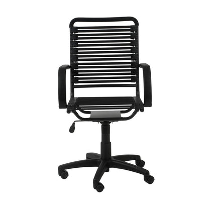 Black Adjustable Swivel Bungee Rolling Office Chair HomeRoots
