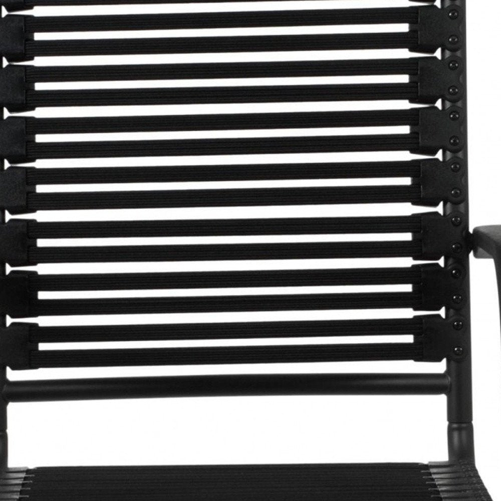 Black Adjustable Swivel Bungee Rolling Office Chair HomeRoots