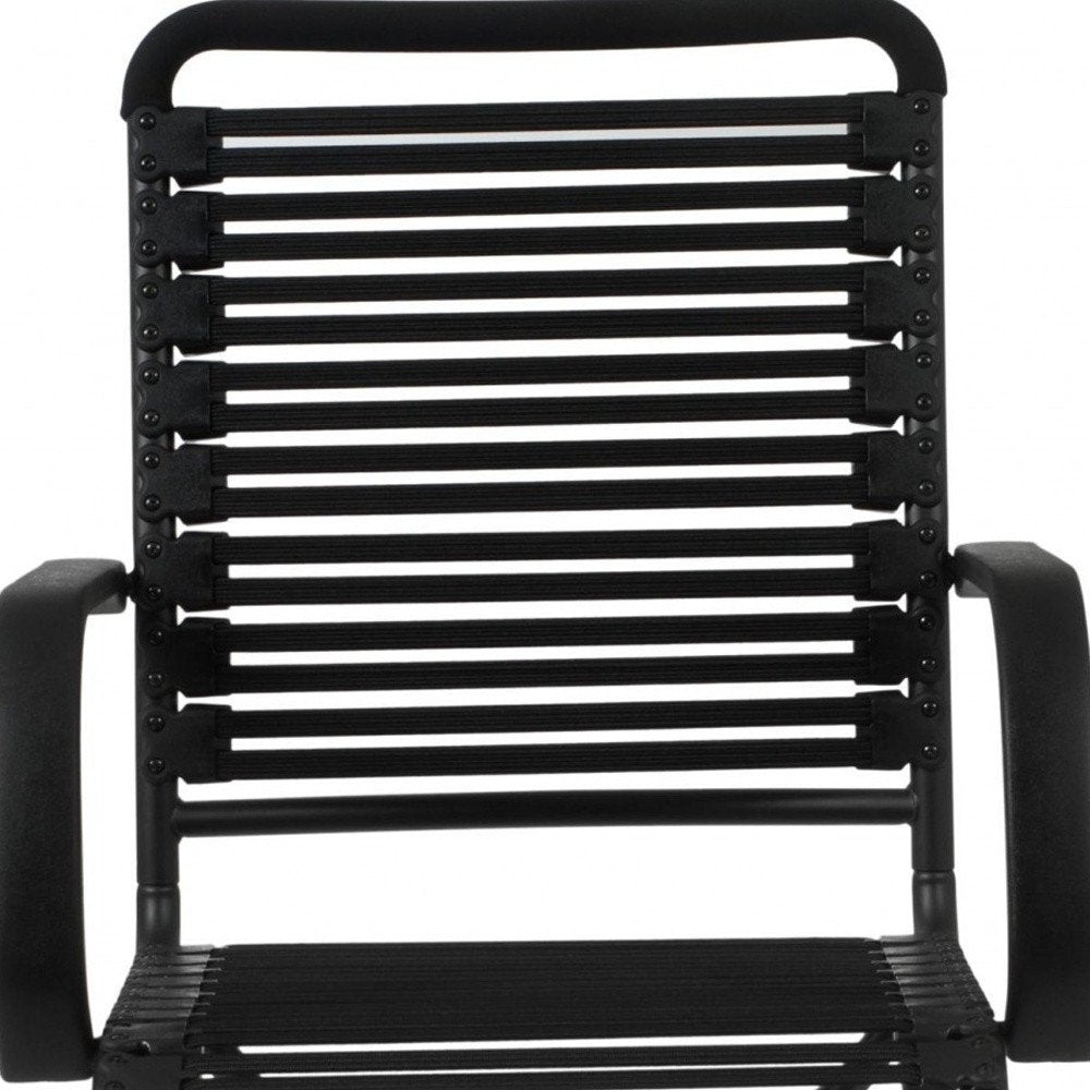 Black Adjustable Swivel Bungee Rolling Office Chair HomeRoots