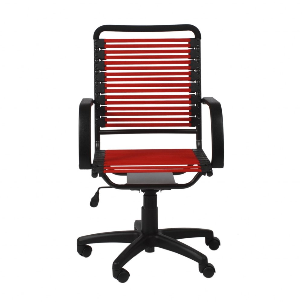 Red and Black Adjustable Swivel Bungee Rolling Office Chair HomeRoots