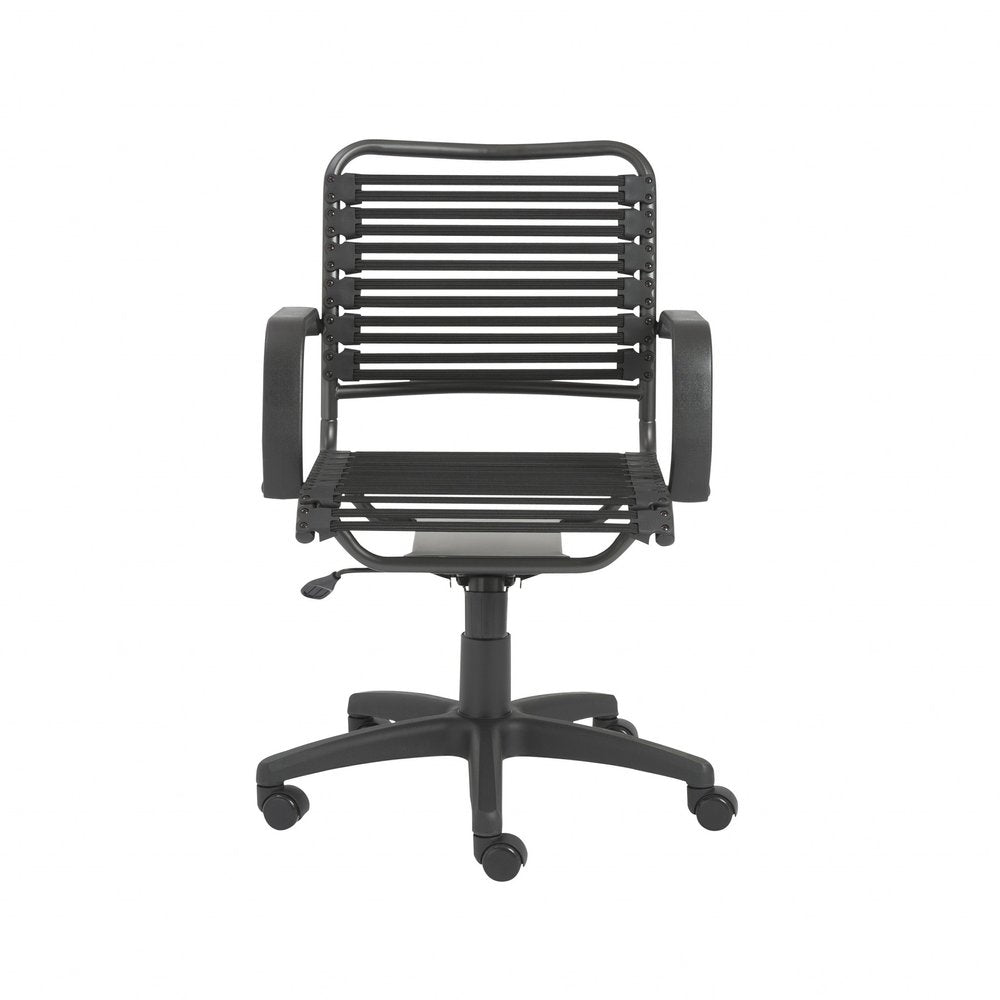 Black Adjustable Swivel Bungee Rolling Office Chair HomeRoots