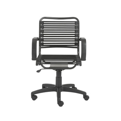 Black Adjustable Swivel Bungee Rolling Office Chair HomeRoots