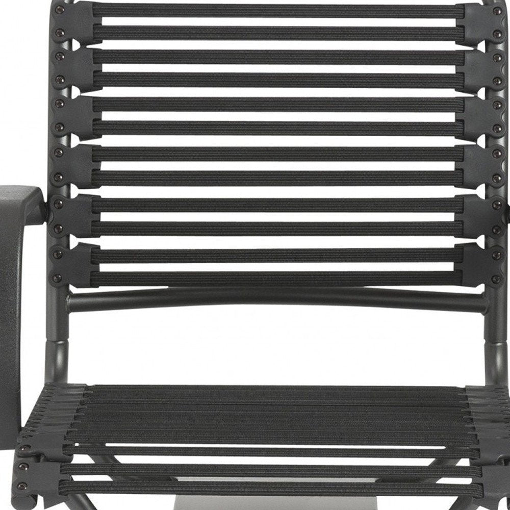 Black Adjustable Swivel Bungee Rolling Office Chair HomeRoots