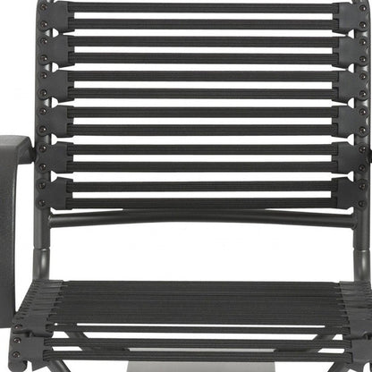 Black Adjustable Swivel Bungee Rolling Office Chair HomeRoots
